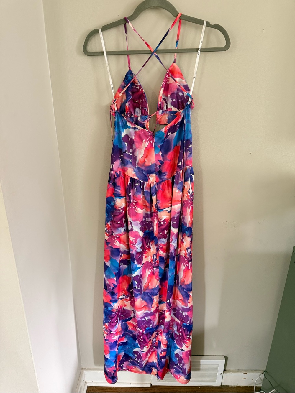 For Love & Lemons Floral Cutout Halter Maxi Dress - Purple, Pink, Blue - Picture 5 of 7
